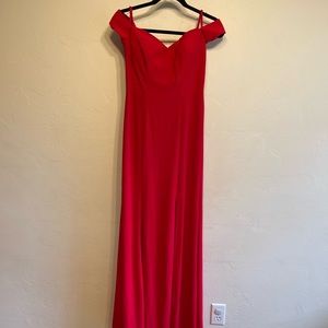 Red off the shoulder prom dress, never worn, size 4